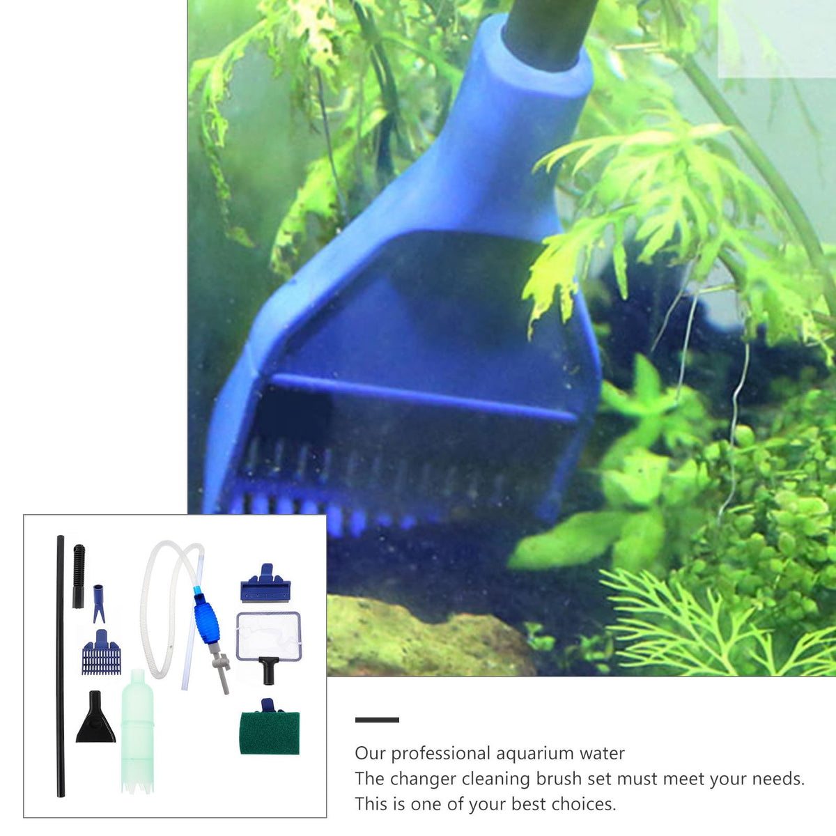 Fish Tank Water Changer Tool with Cleaning Brush Set P3612