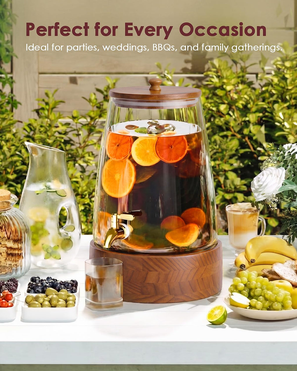 2 Gallon Glass Drink Dispenser with Spigot B820977