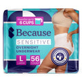 Adult Incontinence Underwear for Sensitive Skin, White Large, 56 Count X460388