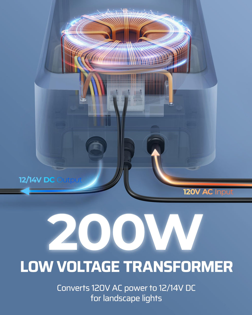 200W Low Voltage Landscape Transformer Y788111