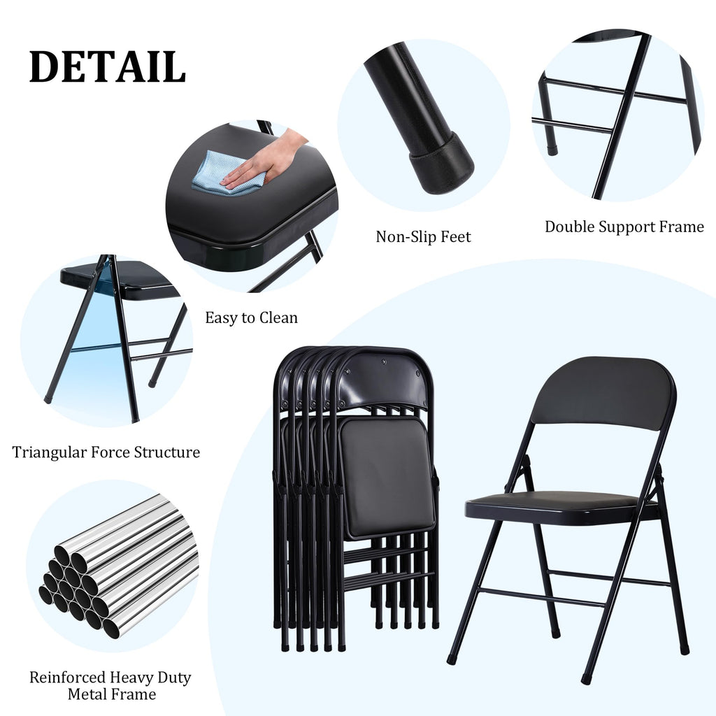 10 Pack Folding Chairs with Cushion D398146