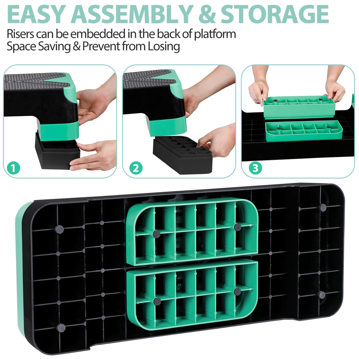 26.5 Inch Adjustable Aerobic Exercise Step Platform M877