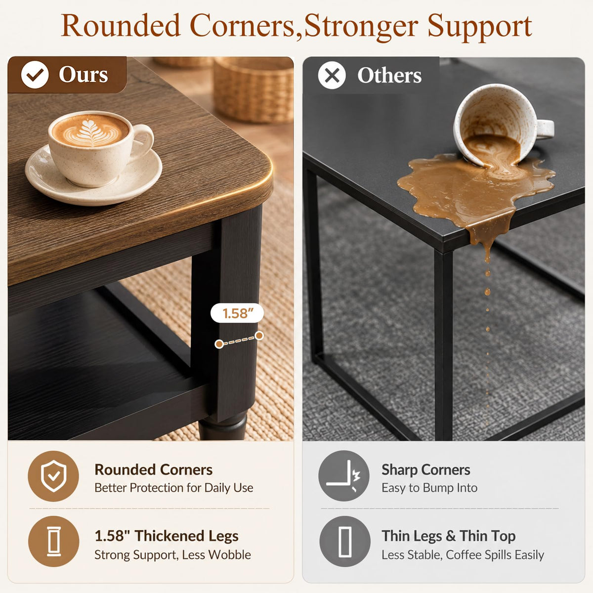 40" Black Coffee Table B968