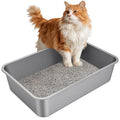 X-Large High Sided Stainless Steel Cat Litter Box H34145