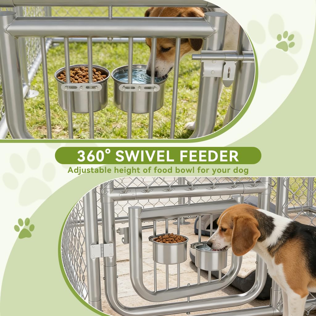 10x10FT Heavy Duty Outdoor Dog Kennel with Roof J374020