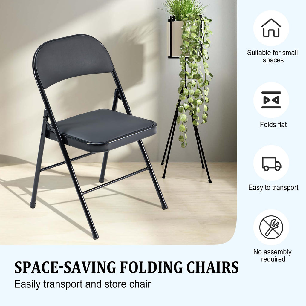 10 Pack Folding Chairs with Cushion D398146