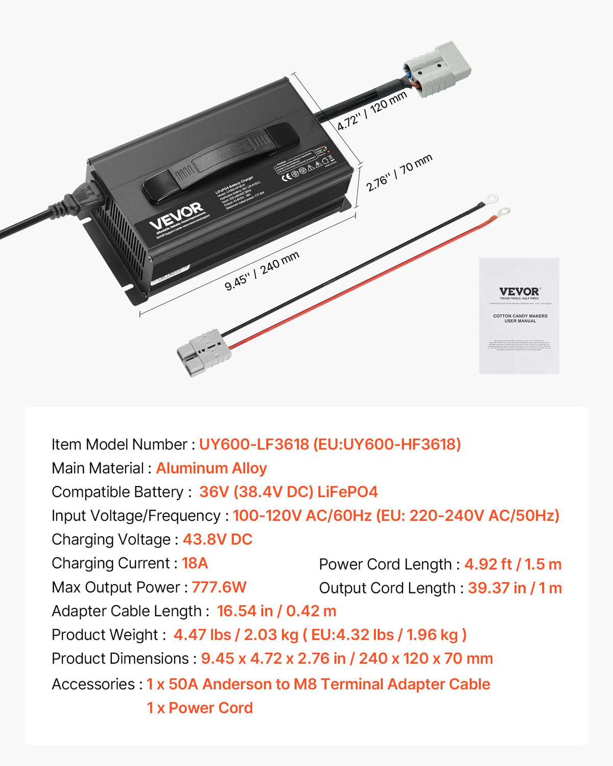 36V 18A Lithium Battery Charger R688139
