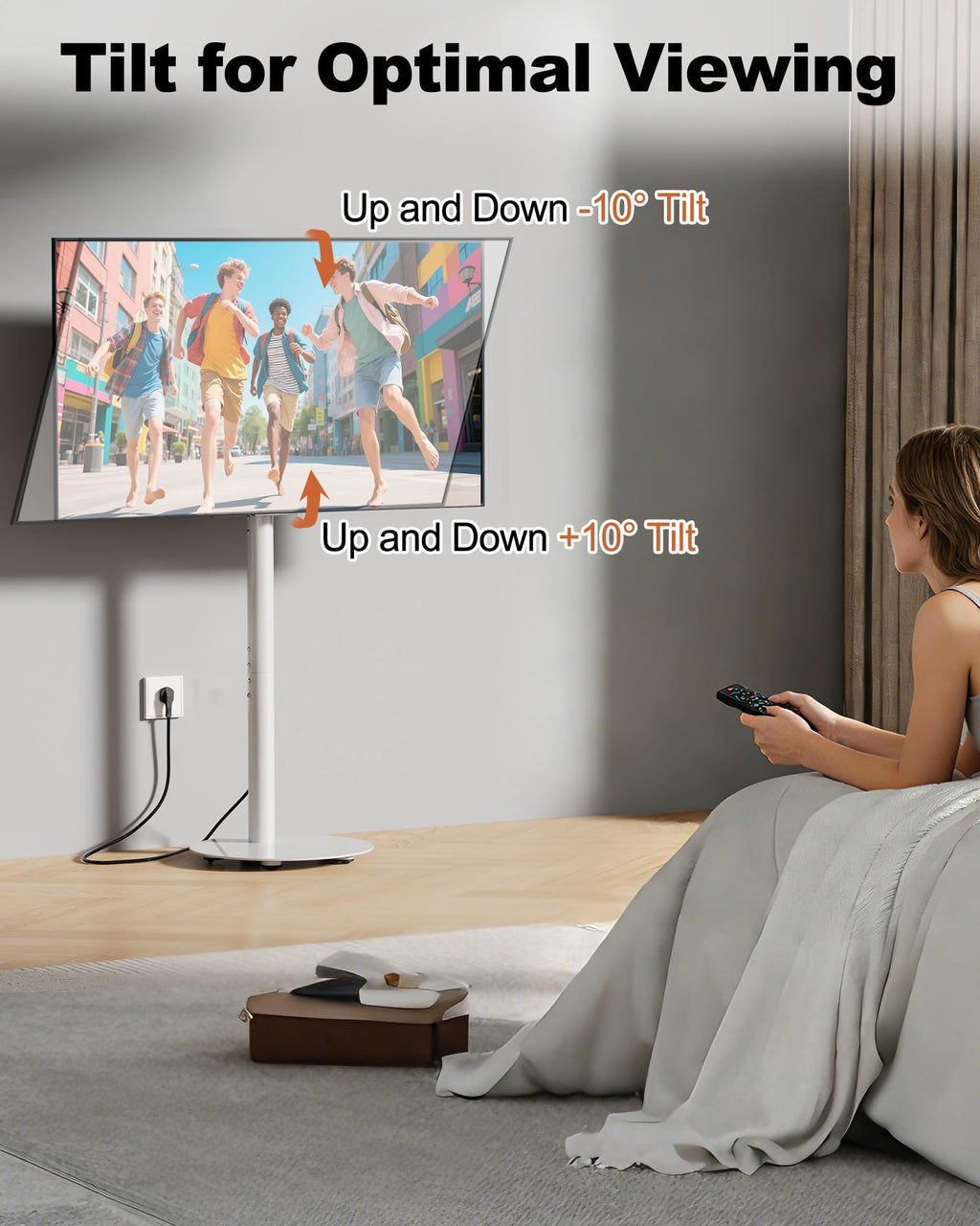 White Rolling TV Stand for 32-55 Inch TVs P356615