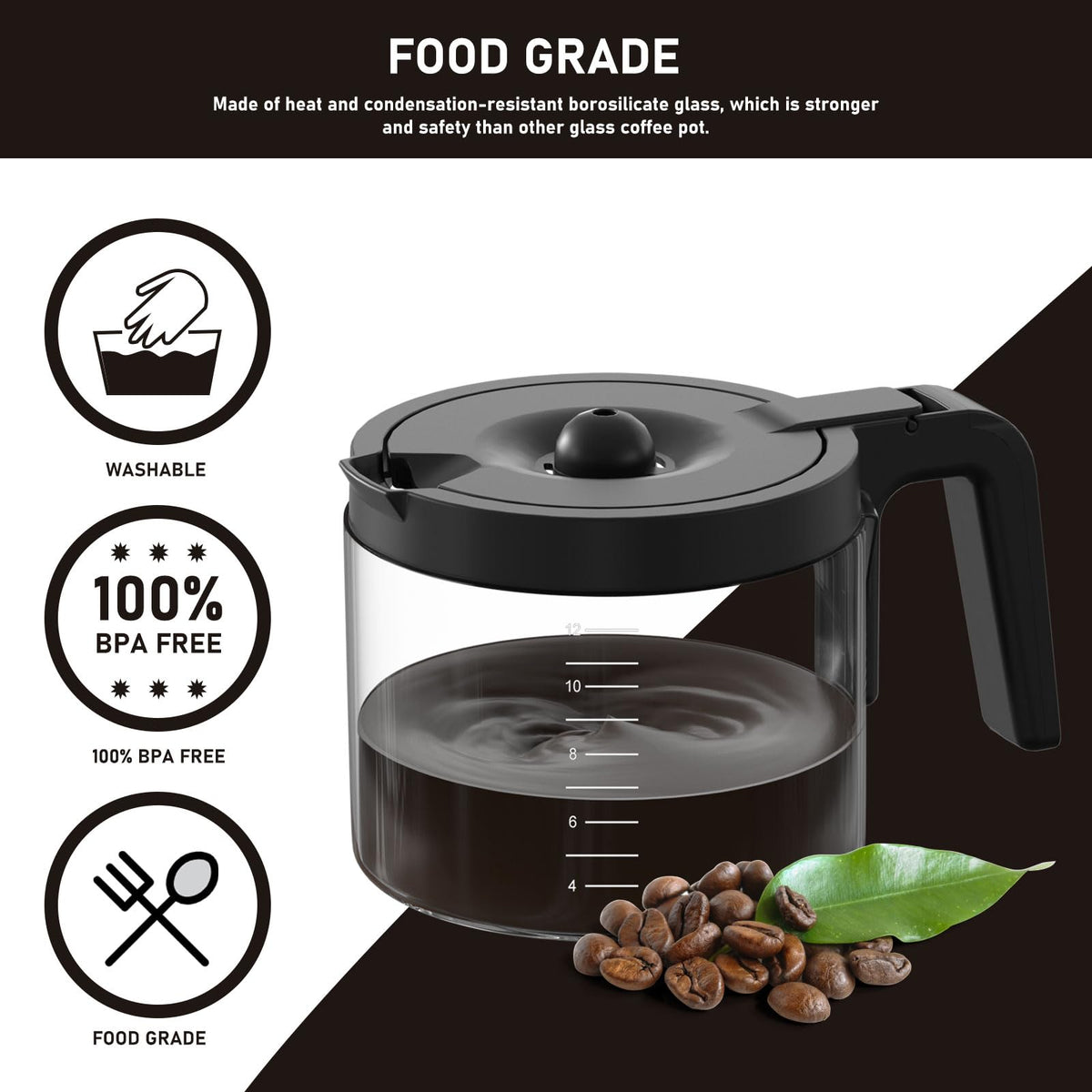 12 Cup Glass Coffee Pot Replacement L7221