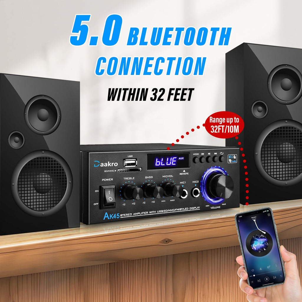 300W Bluetooth 5.1 Stereo Audio Amplifier Y178