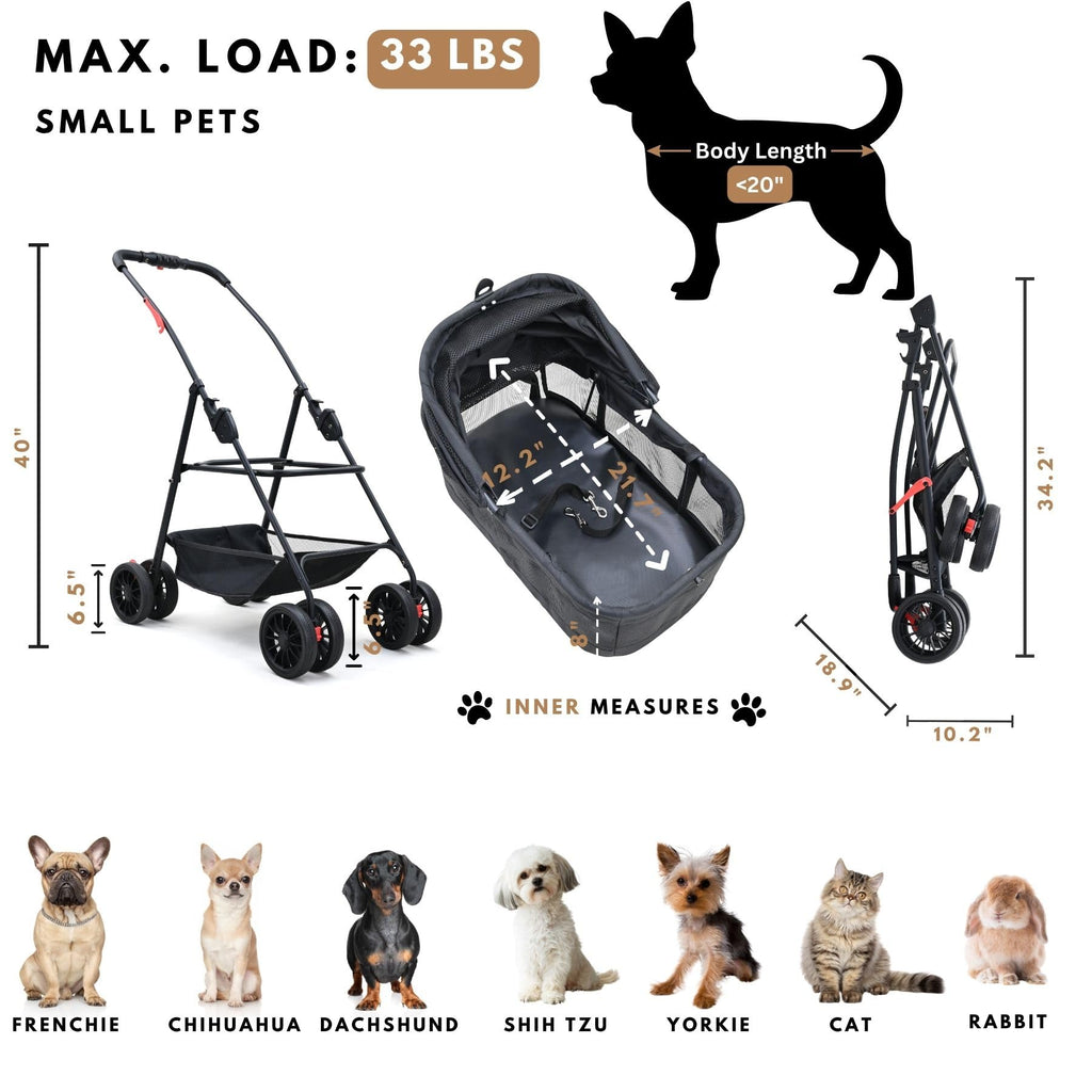 3 in 1 Pet Stroller with Detachable Carrier W545711