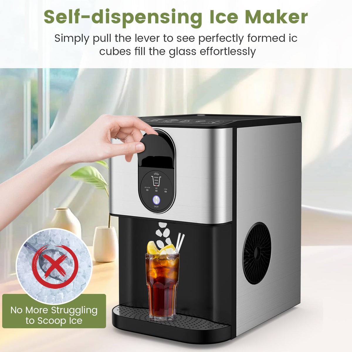 Self Dispensing Nugget Ice Maker Countertop 56Lbs/24H C337741