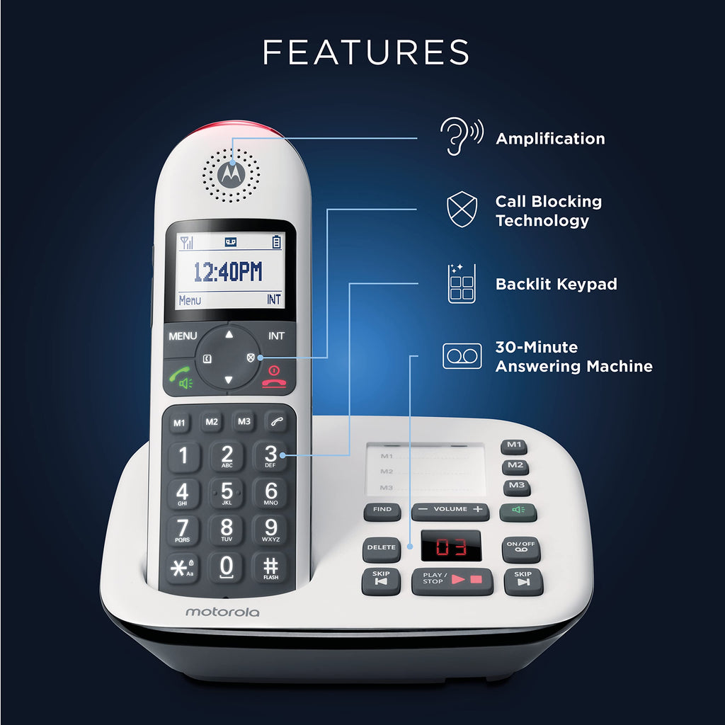 Digital Cordless Telephone with Answering Machine 4 Handsets DECT 6.0 L406