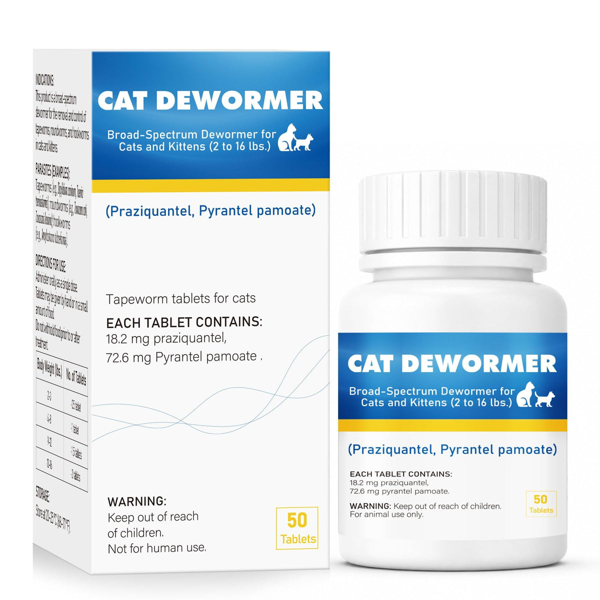 7 Way De-Wormer Chewable Tablets for Dogs & Cats, 50 Count V282472
