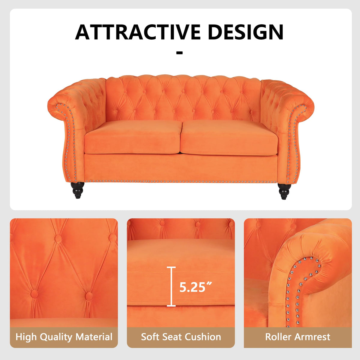 Tufted Velvet 2 Seater Sofa F585498