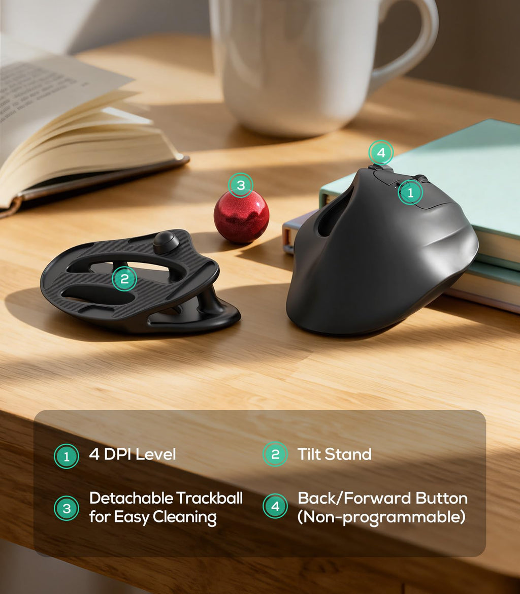Wireless Ergonomic Trackball Mouse B14393