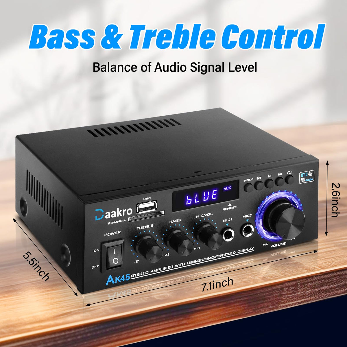 300W Bluetooth 5.1 Stereo Audio Amplifier Y178