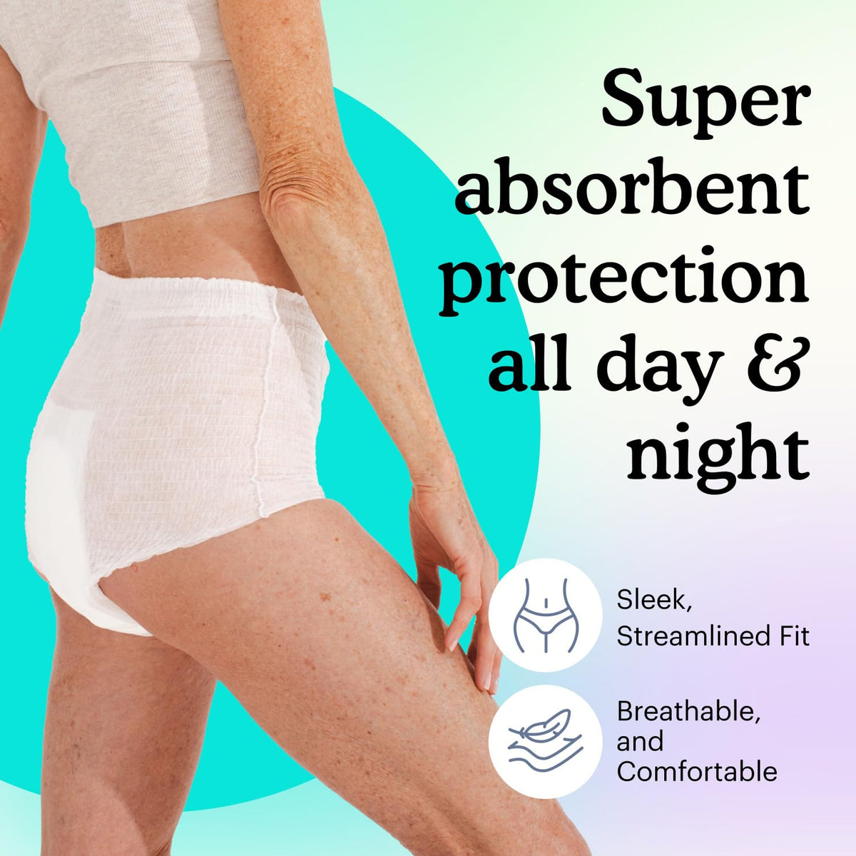 Adult Incontinence Underwear for Sensitive Skin, White Large, 56 Count X460388
