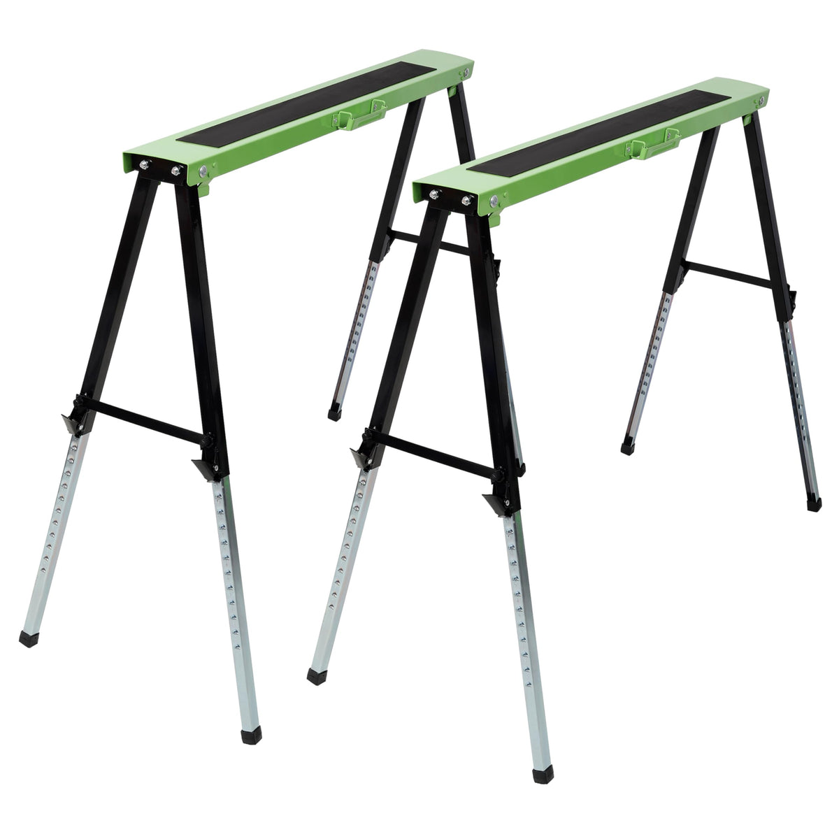 Heavy Duty Folding Saw Horses 2-Pack Adjustable Steel Frame E784