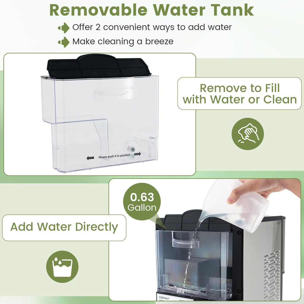 Self Dispensing Nugget Ice Maker Countertop 56Lbs/24H C337741
