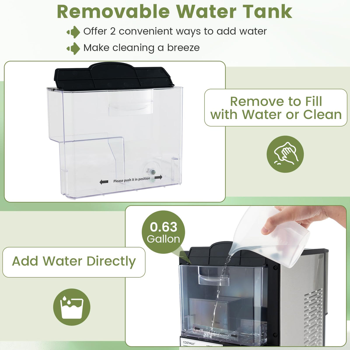Self Dispensing Nugget Ice Maker Countertop 56Lbs/24H C337741