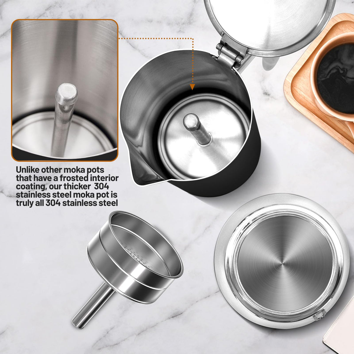12 Cup Thickened 304 Stainless Steel Moka Pot W255