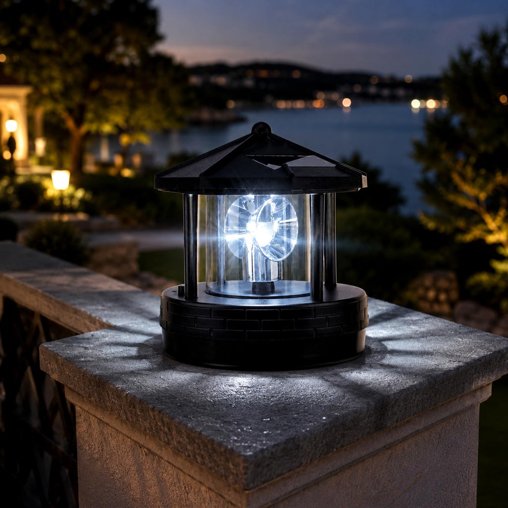 Solar Lighthouse Light with Rotating Beacon T216