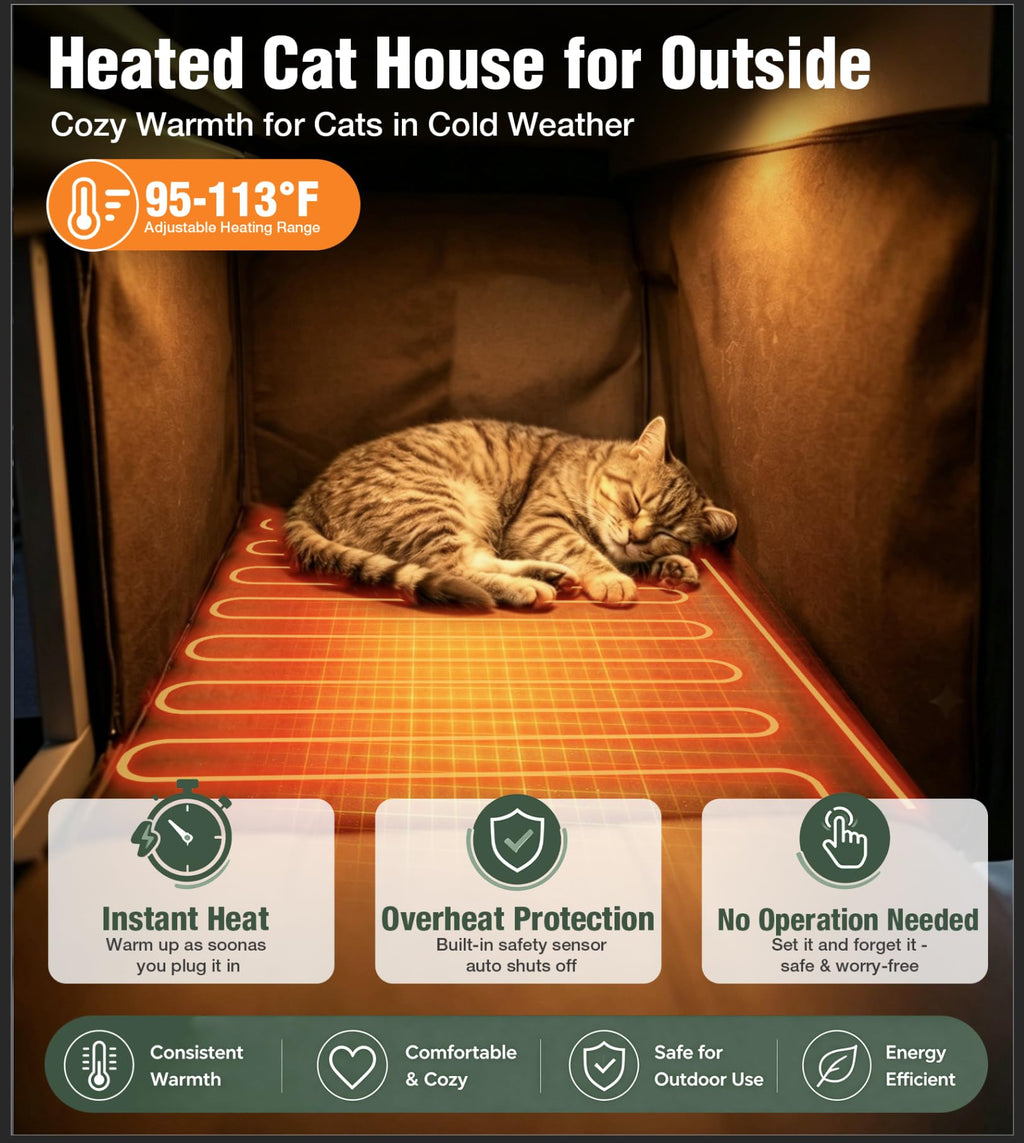 Extra Large 2-Levels Heated Insulated Cat House C2948