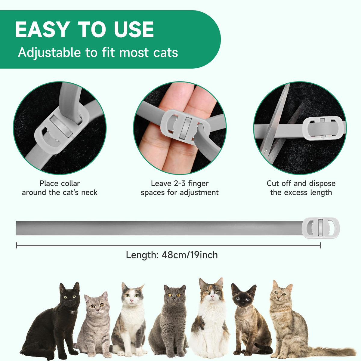 Grey 4-Pack Cat Flea and Tick Collar W662107