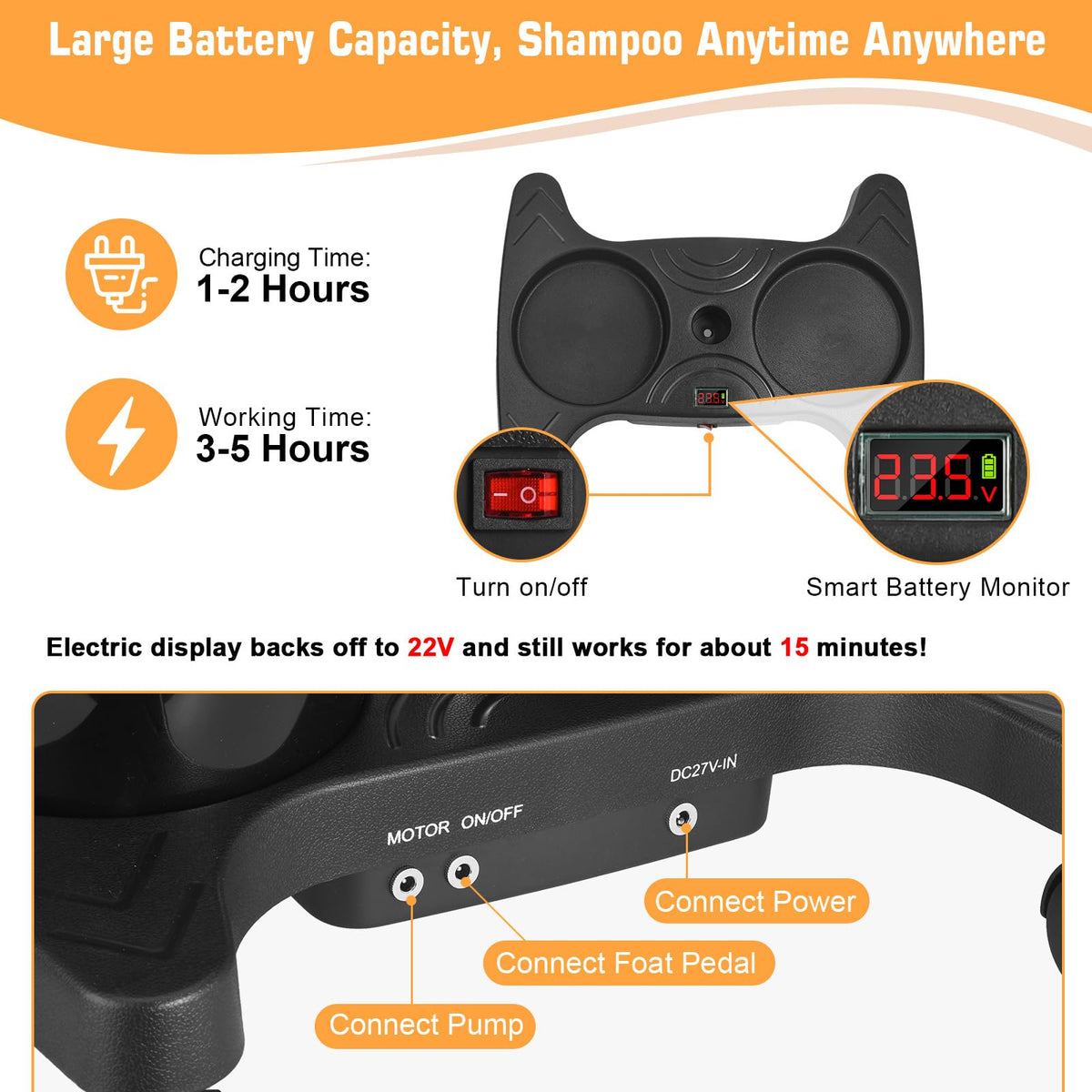 Portable Shampoo Bowl with Electric Pump C26009