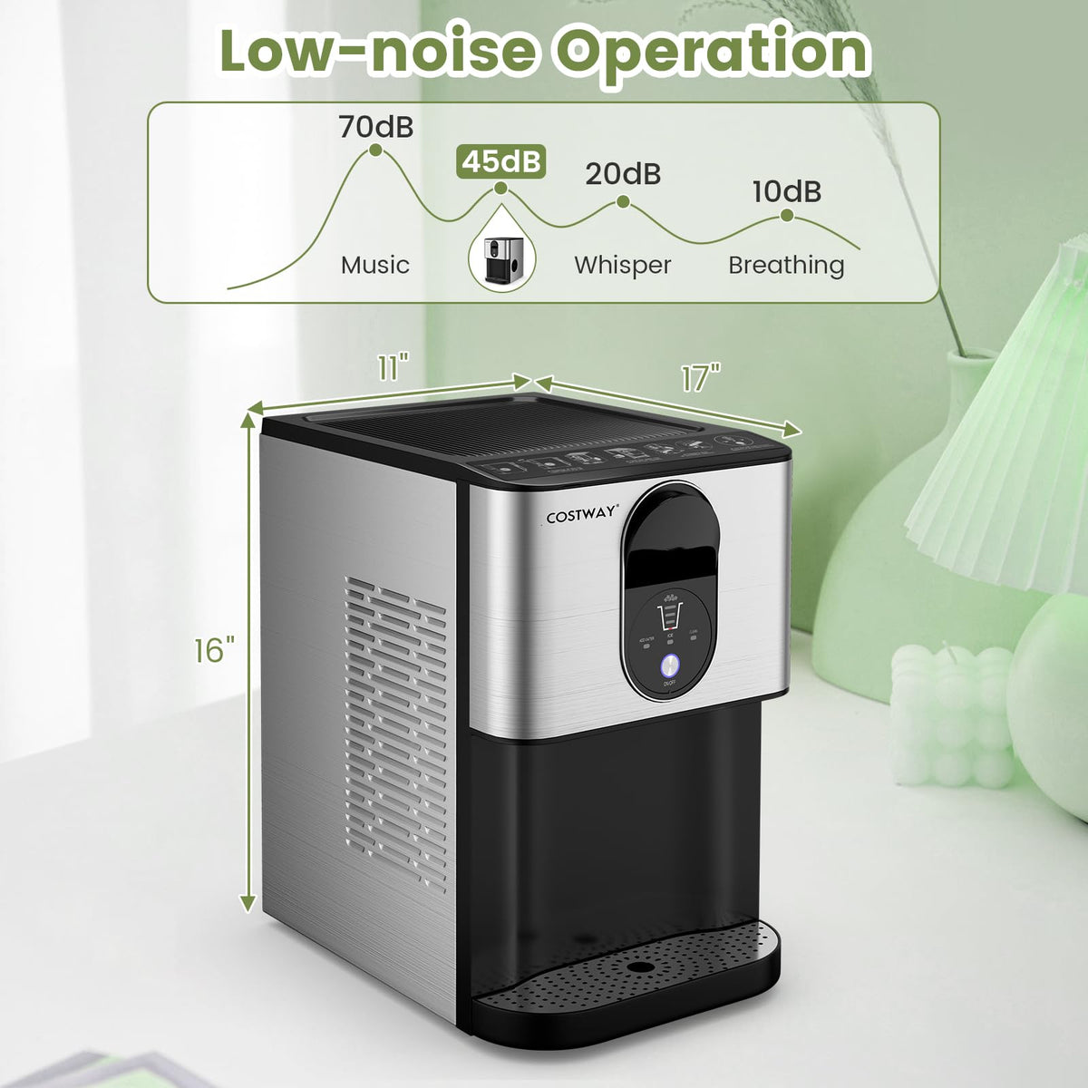 Self Dispensing Nugget Ice Maker Countertop 56Lbs/24H C337741