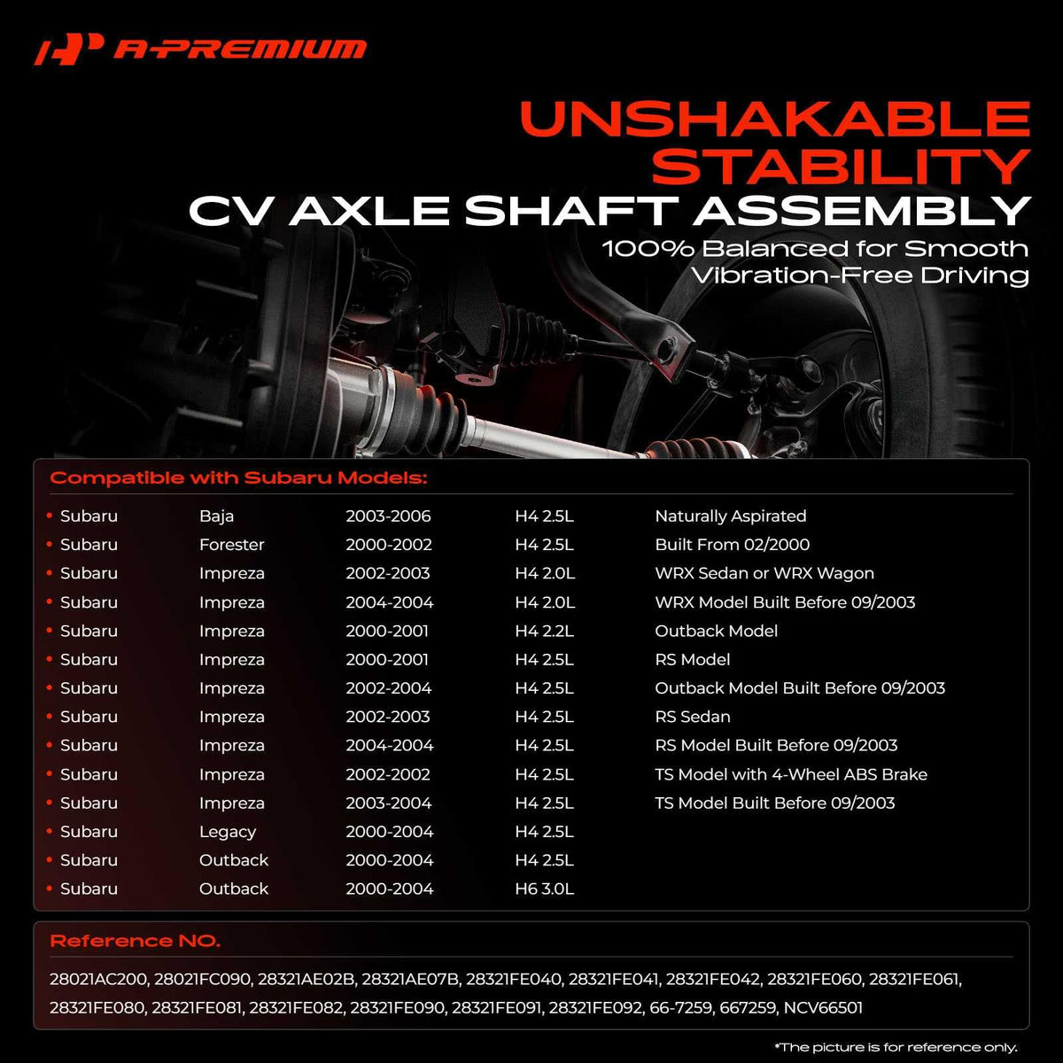 Front CV Axle Shaft Assembly A201