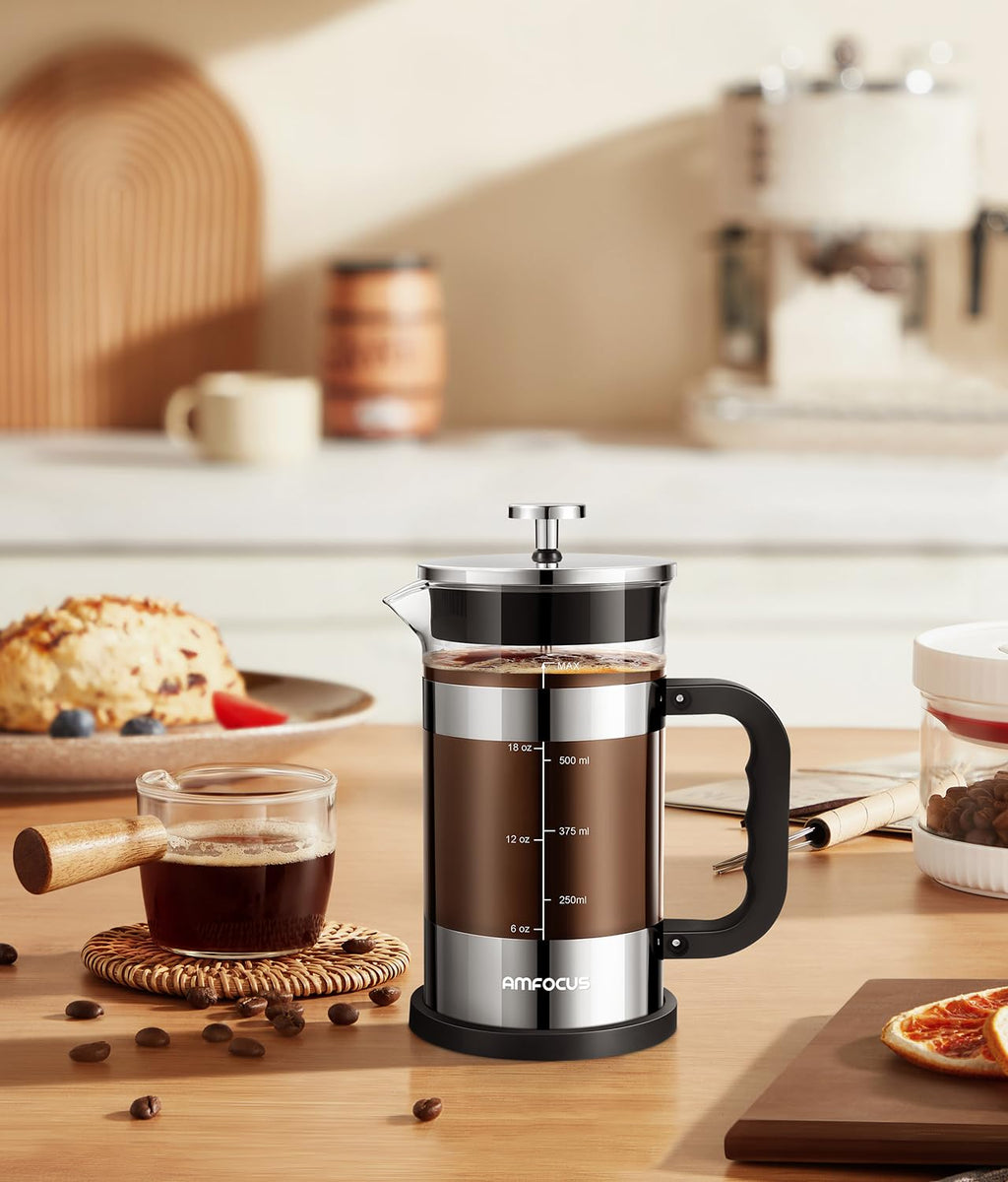 French Press Coffee Maker 21 oz Borosilicate Glass F8806
