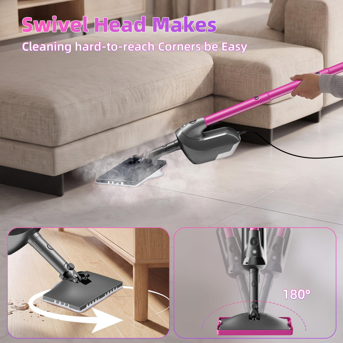 9-in-1 Detachable Handheld Steam Mop L9928