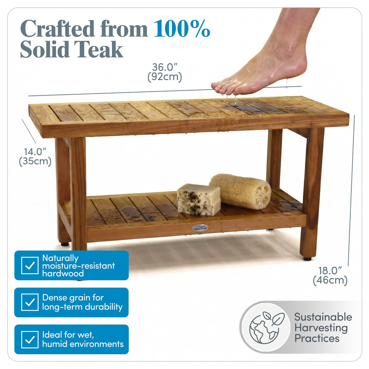 Teak Shower Bench D774939