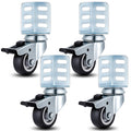 4 Pack Black Swivel Caster Wheels with Top Brake H3909