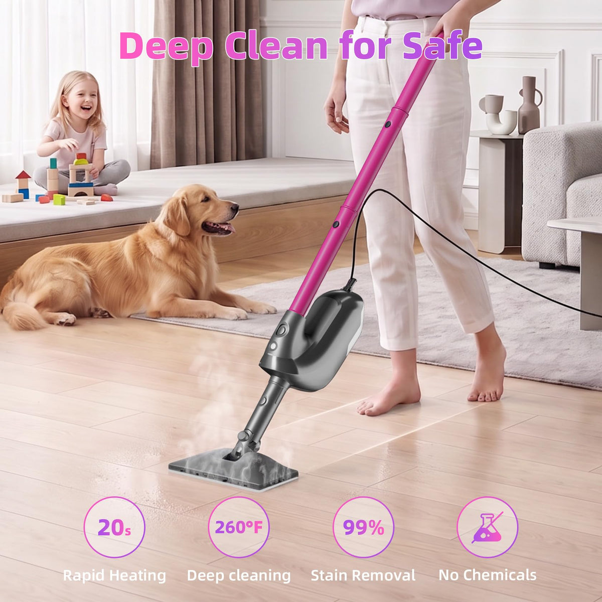 9-in-1 Detachable Handheld Steam Mop L9928