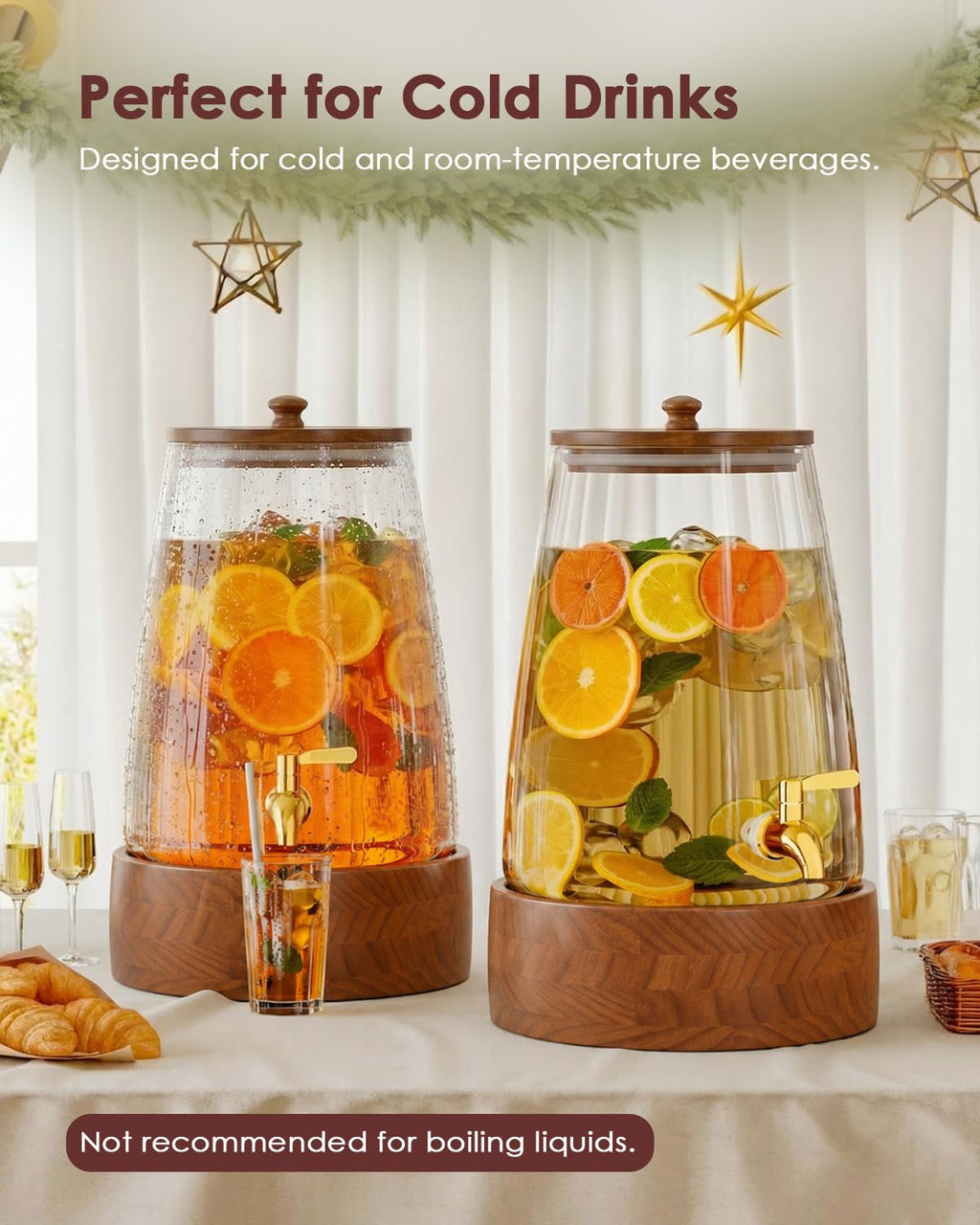 2 Gallon Glass Drink Dispenser with Spigot B820977
