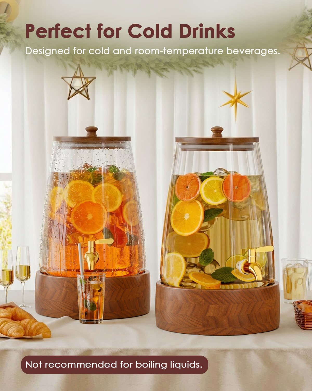 2 Gallon Glass Drink Dispenser with Spigot B820977