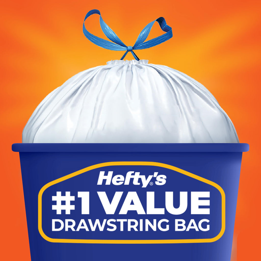 13G Tall Kitchen Trash Bags, White, Unscented, 90ct H485835