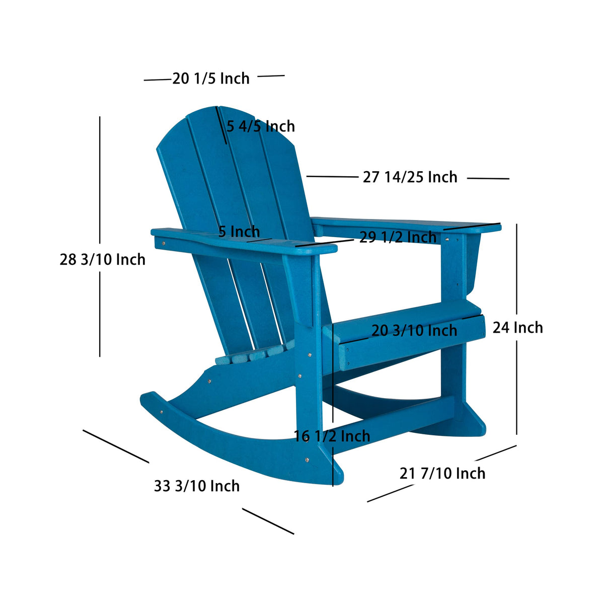 Pacific Blue Poly Adirondack Chair R7031