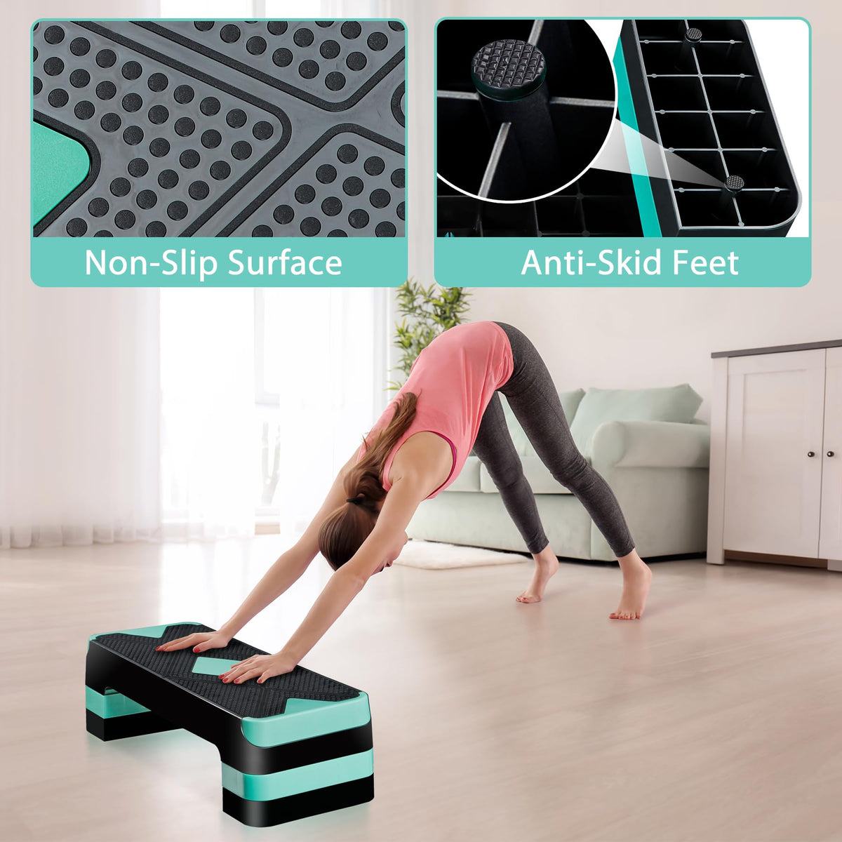 26.5 Inch Adjustable Aerobic Exercise Step Platform M877
