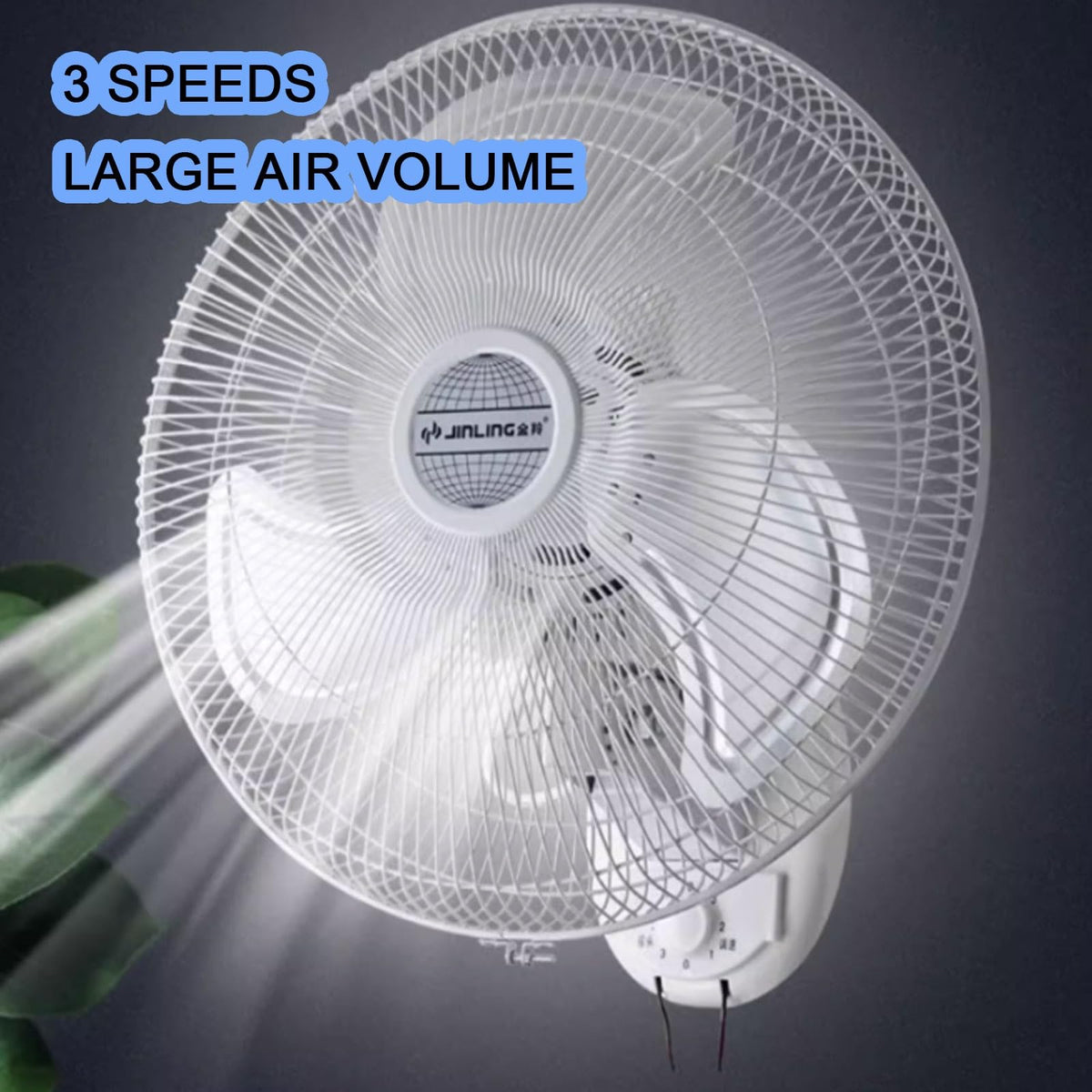 Wall Mount Fan 3 Speeds White 16in D799590