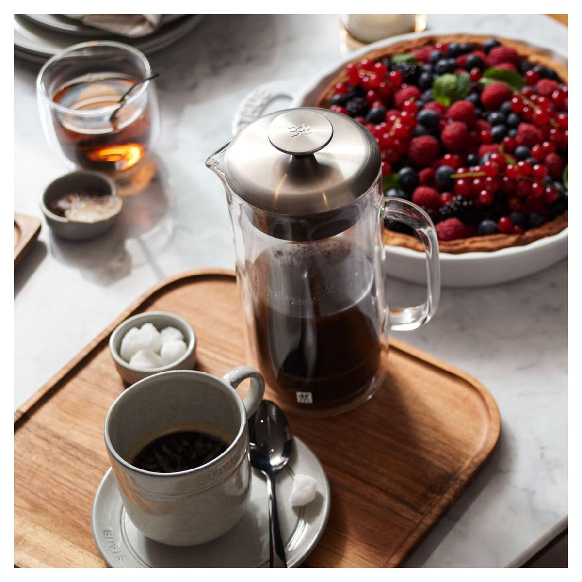 Double Wall French Press and Latte Glass P2789