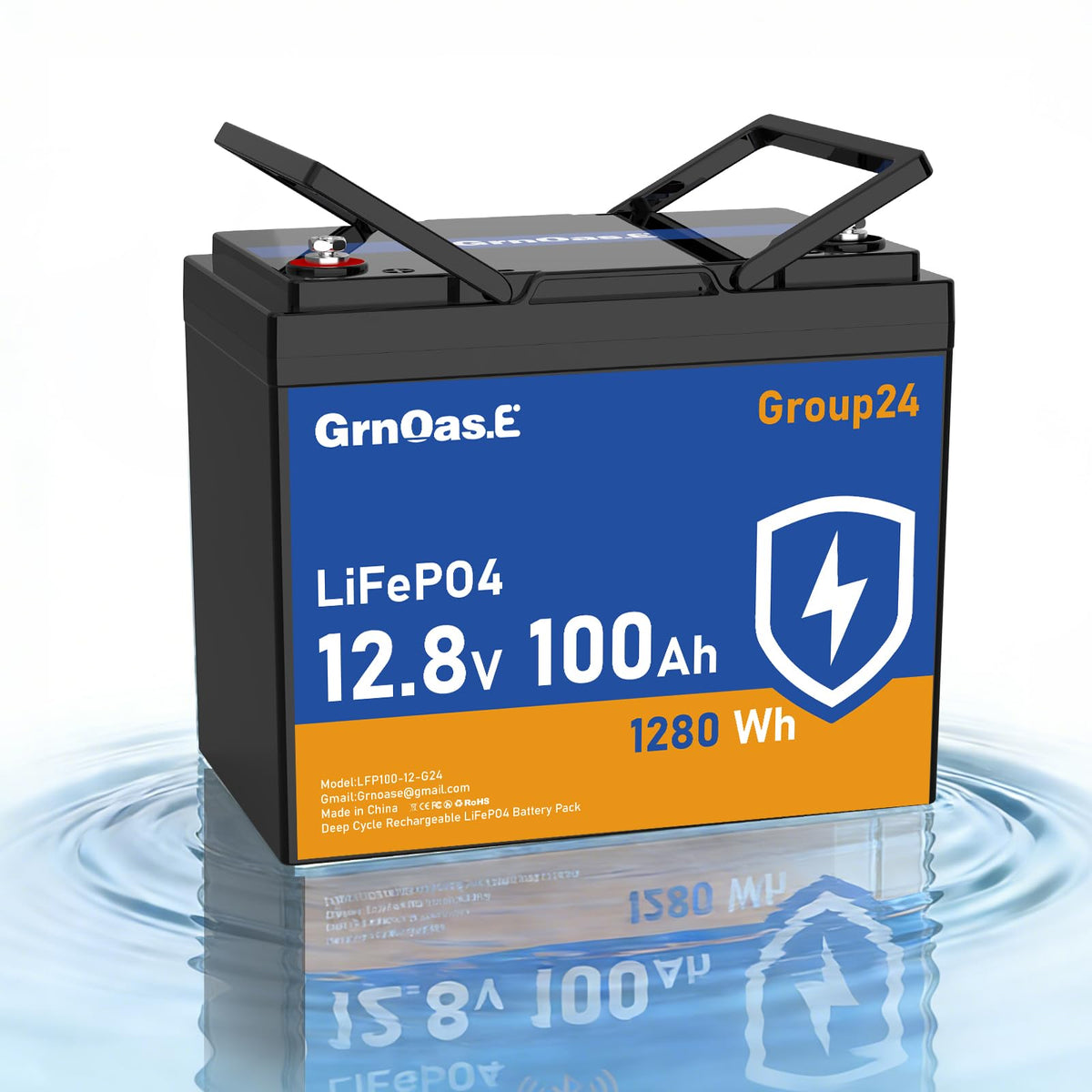 12V 100Ah LiFePO4 Deep Cycle Battery with 100A BMS B3216