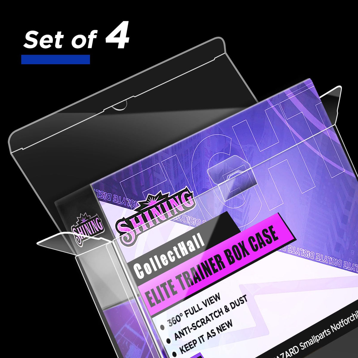 4 Packs Transparent Easy to Fold Protector Case O173399