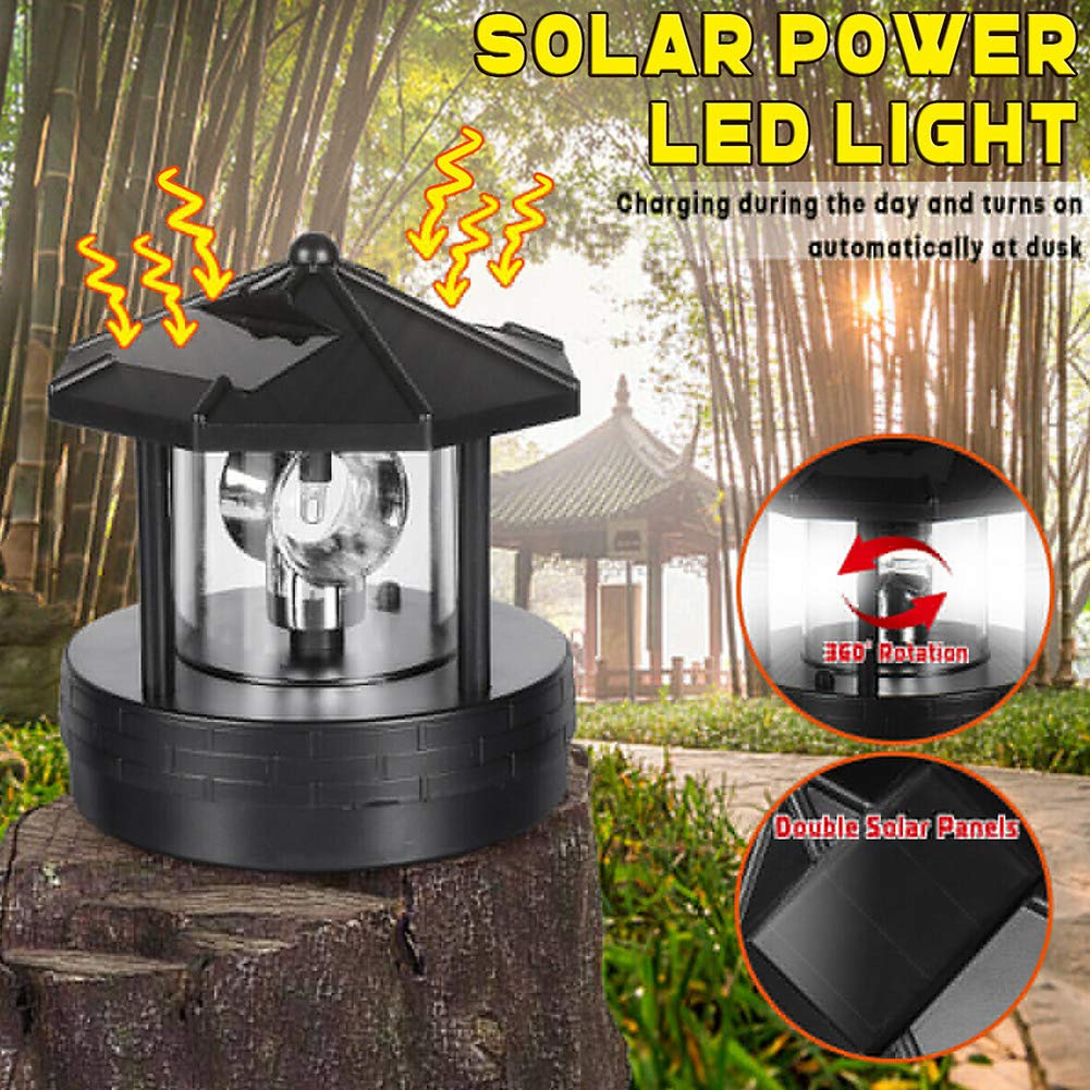 Solar Lighthouse Light with Rotating Beacon T216
