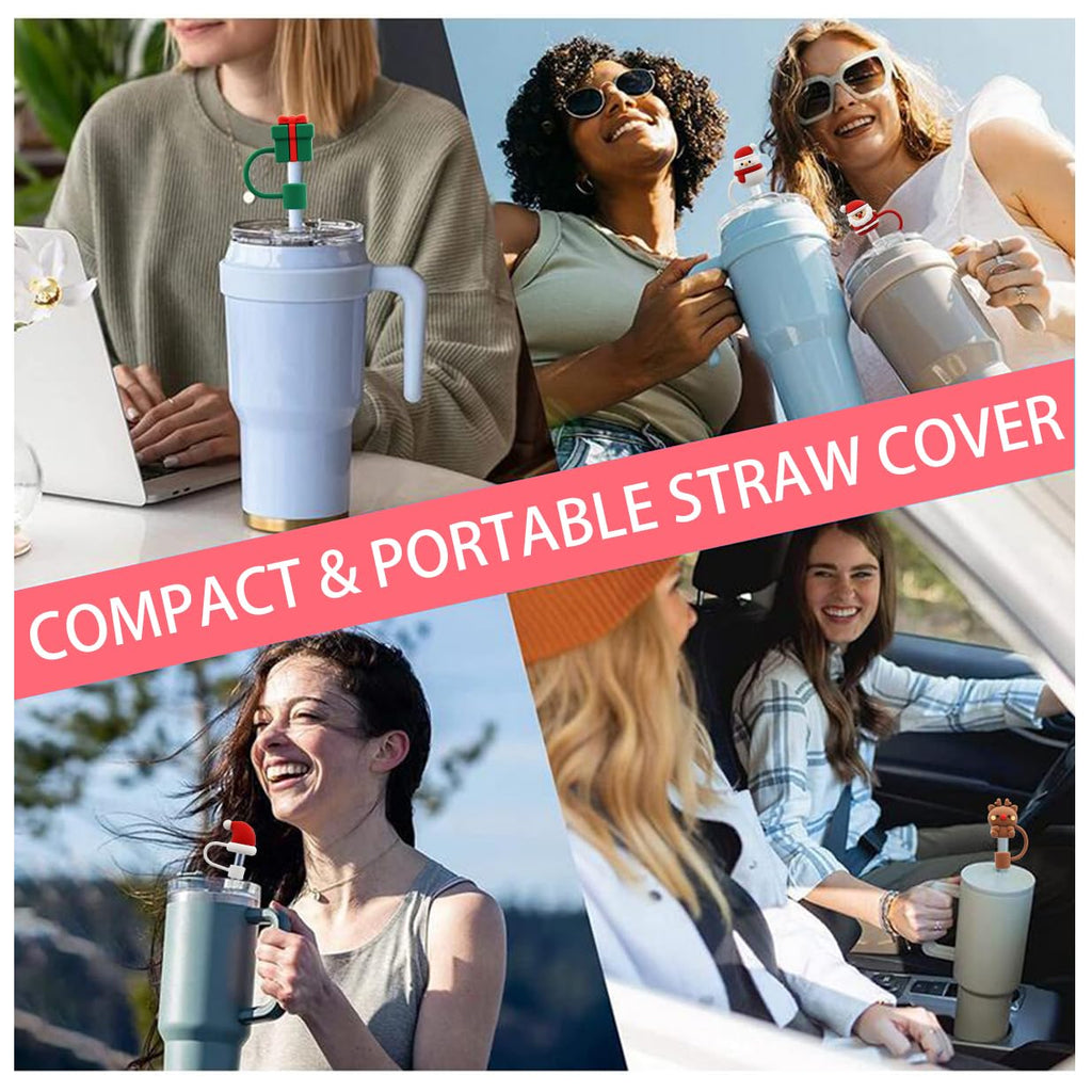Straw Cover Cap for 30&40 Oz Tumbler, 10mm Reusable Straw Tips Lids X29473