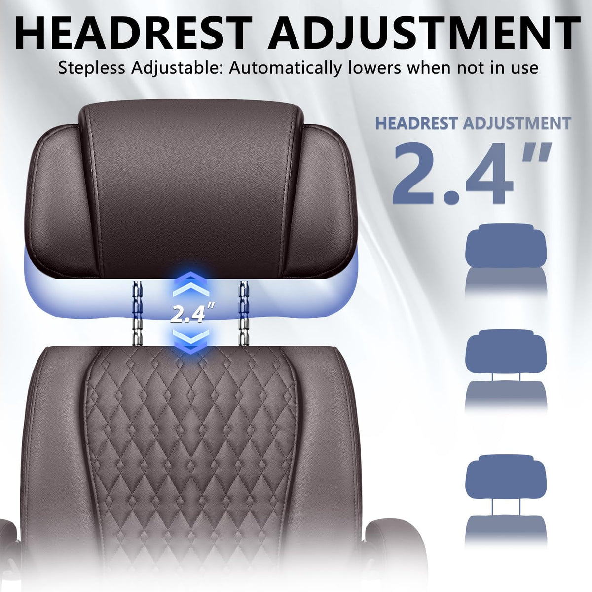 Brown High Back Ergonomic PU Leather Office Chair with Foot-Rest Z989159