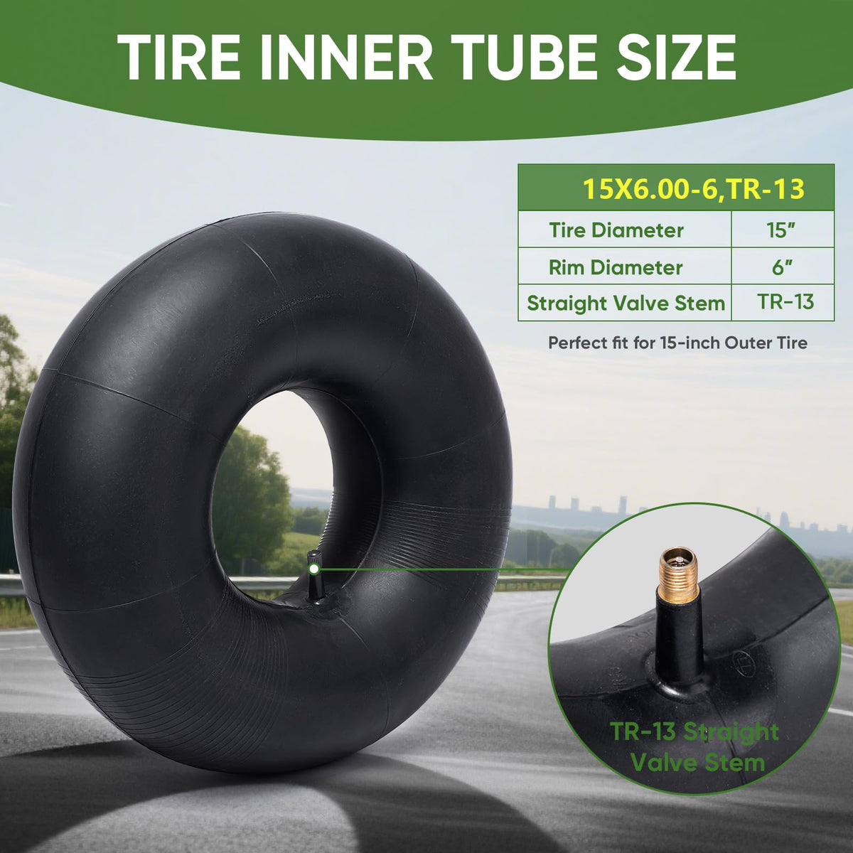 15x6.00-6 Lawn Mower Tires Inner Tube, 2 Pack K862487